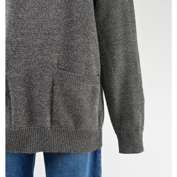 Vintage 90s Calvin Klein Metallic Gray Wool Blend Sweater size M L - Picture 3 of 7